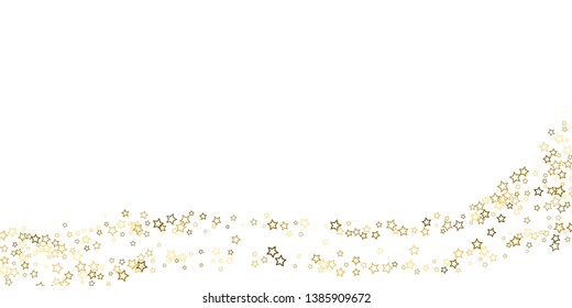 Gold Glitter Stars. Luxury Shiny Confetti. Scattered little sparkle.  