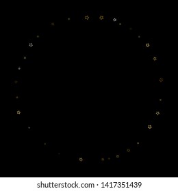 Gold Glitter Stars. Luxury Shiny Confetti. Scattered little sparkle. Flash glow silver, elements. Random magic tiny light. Gold stellar fall black background. New Year, Christmas Vector illustration.