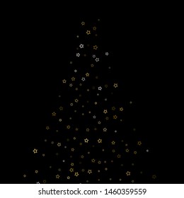 Gold Glitter Stars. Luxury Shiny Confetti. Scattered little sparkle. Flash glow silver, elements. Random magic tiny light. Gold stellar fall black background. New Year, Christmas Vector illustration.