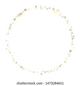 Gold Glitter Stars. Luxury Shiny Confetti. Scattered little sparkle. Flash glow silver, elements. Random magic tiny light. Gold stellar fall white background. New Year, Christmas Vector illustration.