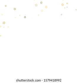 Gold Glitter Stars. Luxury Shiny Confetti. Scattered little sparkle. Flash glow silver, elements. Random magic tiny light. Gold stellar fall white background. New Year, Christmas Vector illustration.