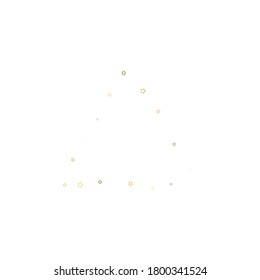 Gold Glitter Stars. Luxury Shiny Confetti. Scattered little sparkle. Flash glow silver, elements. Random magic tiny light. Gold stellar fall white background. New Year, Christmas Vector illustration.