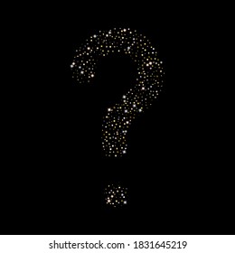 Gold Glitter Stars. Luxury Shiny Confetti. Scattered little sparkle. Flash glow silver element. Random magic tiny light. Hexagon stellar fall black background. New Year, Christmas Vector illustration.