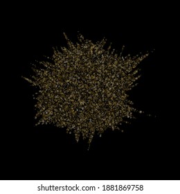 Gold Glitter Stars. Luxury Shiny Confetti. Scattered little sparkle. Flash glow silver element. Random magic tiny light. Stellar fall black background. New Year, Christmas Vector illustration.