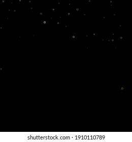Gold Glitter Stars. Luxury Shiny Confetti. Scattered little sparkle. Flash glow silver element. Random magic tiny light. Stellar fall black background. New Year, Christmas Vector illustration.