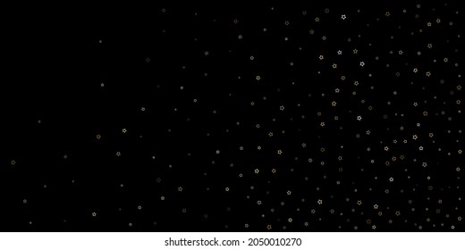Gold Glitter Stars. Luxury Shiny Confetti. Scattered little sparkle. Flash glow silver element. Random magic tiny light. Stellar fall black background. New Year, Christmas Vector illustration.