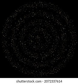 Gold Glitter Stars. Luxury Shiny Confetti. Scattered little sparkle. Flash glow silver element. Random magic tiny light. Stellar fall black background. New Year, Christmas Vector illustration.