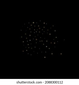 Gold Glitter Stars. Luxury Shiny Confetti. Scattered little sparkle. Flash glow silver element. Random magic tiny light. Stellar fall black background. New Year, Christmas Vector illustration.