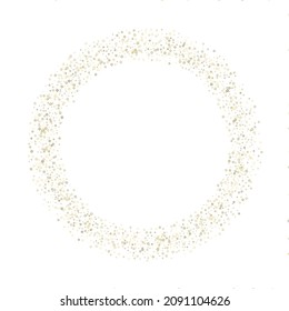 Gold Glitter Stars. Luxury Shiny Confetti. Scattered little sparkle. Flash glow silver element. Random magic tiny light. Stellar fall white background. New Year, Christmas Vector illustration.