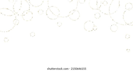 Gold Glitter Stars. Luxury Shiny Confetti. Scattered little sparkle. Flash glow silver element. Random magic tiny light. Stellar fall white background. New Year, Christmas Vector illustration.