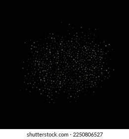 Gold Glitter Stars. Luxury Shiny Confetti. Scattered little sparkle. Flash glow silver element. Random magic tiny light. Stellar fall black background. New Year, Christmas Vector illustration.