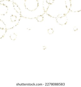 Gold Glitter Stars. Luxury Shiny Confetti. Scattered little sparkle. Flash glow silver element. Random magic tiny light. Stellar fall white background. New Year, Christmas Vector illustration.