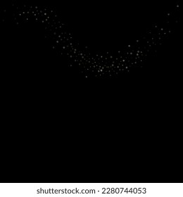 Gold Glitter Stars. Luxury Shiny Confetti. Scattered little sparkle. Flash glow silver element. Random magic tiny light. Stellar fall black background. New Year, Christmas Vector illustration.