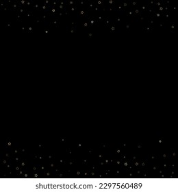 Gold Glitter Stars. Luxury Shiny Confetti. Scattered little sparkle. Flash glow silver element. Random magic tiny light. Stellar fall black background. New Year, Christmas Vector illustration.