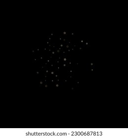 Gold Glitter Stars. Luxury Shiny Confetti. Scattered little sparkle. Flash glow silver element. Random magic tiny light. Stellar fall black background. New Year, Christmas Vector illustration.