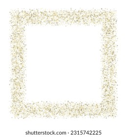 Gold Glitter Stars. Luxury Shiny Confetti. Scattered little sparkle. Flash glow silver element. Random magic tiny light. Stellar fall white background. New Year, Christmas Vector illustration.