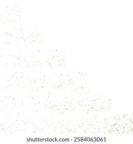 Gold Glitter Stars. Luxury Shiny Confetti. Scattered little sparkle. Flash glow silver element. Random magic tiny light. Stellar fall white background. New Year, Christmas Vector illustration.