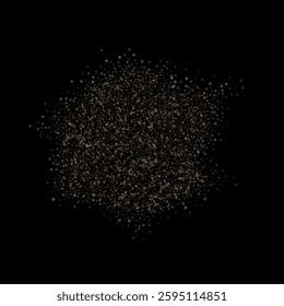 Gold Glitter Stars. Luxury Shiny Confetti. Scattered little sparkle. Flash glow silver element. Random magic tiny light. Stellar fall black background. New Year, Christmas Vector illustration.