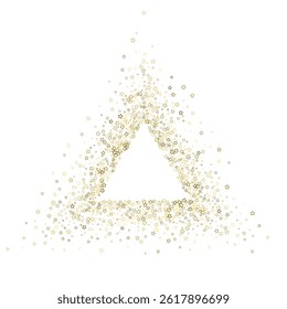 Gold Glitter Stars. Luxury Shiny Confetti. Scattered little sparkle. Flash glow silver element. Random magic tiny light. Stellar fall white background. New Year, Christmas Vector illustration.