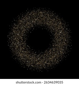 Gold Glitter Stars. Luxury Shiny Confetti. Scattered little sparkle. Flash glow silver element. Random magic tiny light. Stellar fall black background. New Year, Christmas Vector illustration.