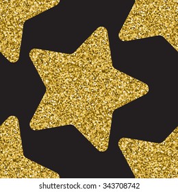 Gold glitter stars texture Vector illustration
