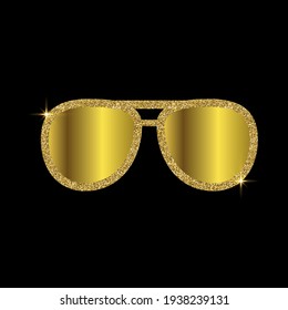 Gold Glitter Sun glass, Vector Golden Sunglass, Spectacles