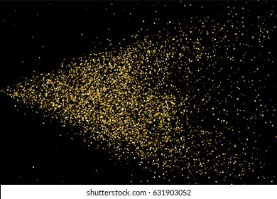 Gold glitter texture background black sparkle shine shimmer golden luxury. Bright shiny particle dust scattered falling confetti. Elegant premium decorative festive design