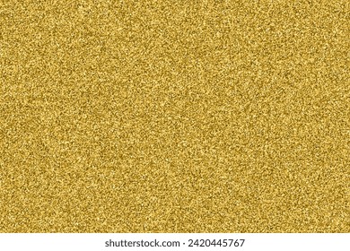 Gold glitter texture background with golden sparkle shine and luxury elegant shimmer. Shiny metallic pattern with decorative glittering surface for festive celebration design. Seamless premium vector illustration