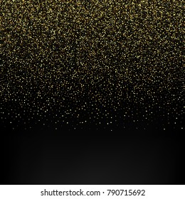 Gold glitter Texture gold Black background