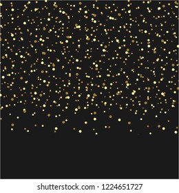 Gold glitter texture with dots on a black background.
