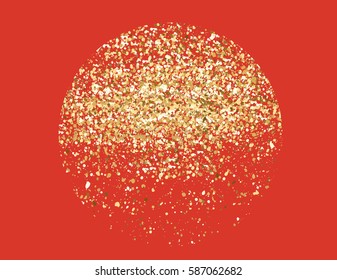 Gold glitter texture. Golden explosion of confetti. Vector illustration