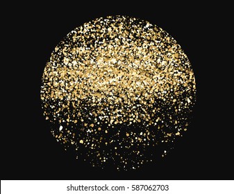 Gold glitter texture. Golden explosion of confetti. Vector illustration