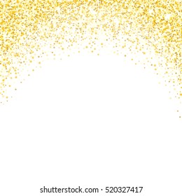 Gold Glitter Texture. Golden Shiny Sparkles On White Background.