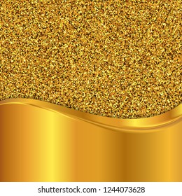 Gold glitter texture. Golden vector background