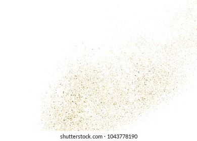 Gold glitter texture isolated on white. Amber particles color. Celebratory background. Golden explosion of confetti. Vector illustration,eps 10.