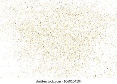 Gold glitter texture isolated on white. Amber particles color. Celebratory background. Golden explosion of confetti. Vector illustration,eps 10.