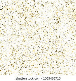 Gold glitter texture isolated on white square. Amber particles color. Celebratory background. Explosion of confetti. Vector illustration,eps 10.