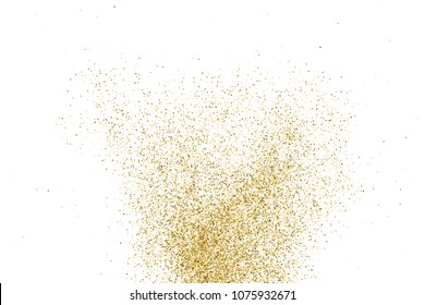 Gold Glitter Texture Isolated On White. Amber Color Background. Golden Explosion Of Confetti. Vector Illustration,eps 10.