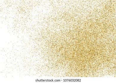 Gold glitter texture isolated on white. Amber color background. Golden explosion of confetti. Vector illustration,eps 10.