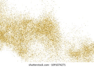 Gold glitter texture isolated on white. Golden explosion of confetti. Vector illustration,eps 10.