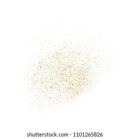 Gold glitter texture isolated on white square. Amber particles color. Celebratory background. Explosion of confetti. Vector illustration,eps 10.