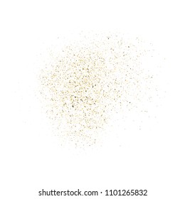 Gold glitter texture isolated on white square. Amber particles color. Celebratory background. Explosion of confetti. Vector illustration,eps 10.
