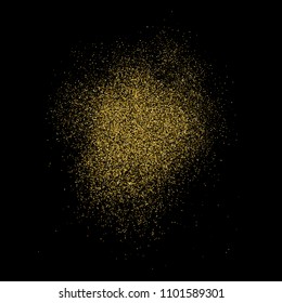 Gold glitter texture isolated on black. Amber particles color. Celebratory background. Golden explosion of confetti. Vector illustration,eps 10.