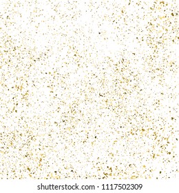 Gold glitter texture isolated on white square. Amber particles color. Celebratory background. Explosion of confetti. Vector illustration,eps 10.