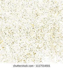 Gold glitter texture isolated on white square. Amber particles color. Celebratory background. Explosion of confetti. Vector illustration,eps 10.