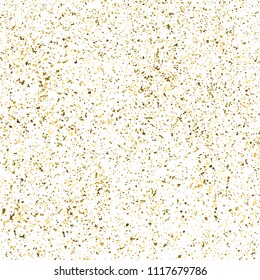 Gold glitter texture isolated on white square. Amber particles color. Celebratory background. Explosion of confetti. Vector illustration,eps 10.