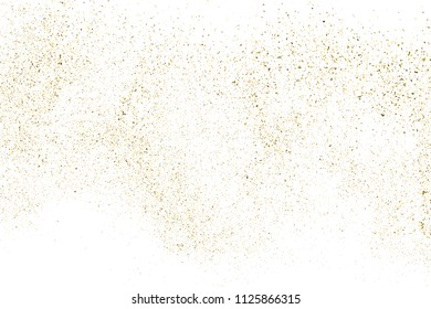 Gold glitter texture isolated on white. Amber particles color. Celebratory background. Golden explosion of confetti. Vector illustration,eps 10.