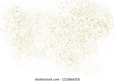 Gold glitter texture isolated on white. Amber particles color. Celebratory background. Golden explosion of confetti. Vector illustration,eps 10.