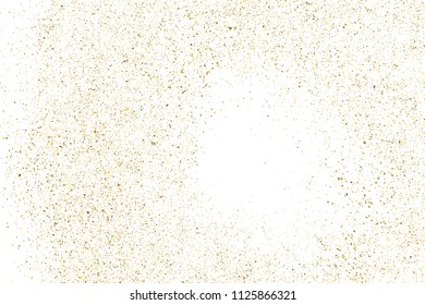 Gold glitter texture isolated on white. Amber particles color. Celebratory background. Golden explosion of confetti. Vector illustration,eps 10.
