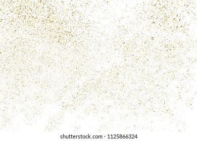 Gold glitter texture isolated on white. Amber particles color. Celebratory background. Golden explosion of confetti. Vector illustration,eps 10.